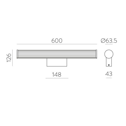 Sara Wall Lamp 16/3991-60 Opal/Chrome, LED 19W 1780lm, CRI90 CL.II IP44, Integrated LED, Kelvin 3000K-4000K Slide Switch