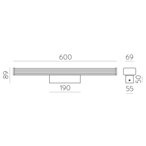 Dune Wall Lamp 16/3992-60 Opal/Chrome, LED 19W 1780lm, CRI90 CL.II IP44, Integrated LED, Kelvin 3000K-4000K Slide Switch