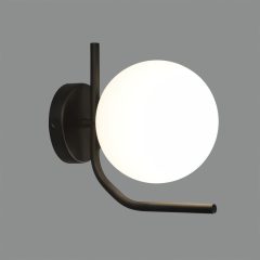  Maui Wall Lamp 16/8163-15 IP Opal/Black Matt, LED E27 15W, CL.II IP44, (E27 max. Ø45 mm)