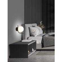 Maui Wall Lamp 16/8163-15 IP Opal/Black Matt, LED E27 15W, CL.II IP44, (E27 max. Ø45 mm)