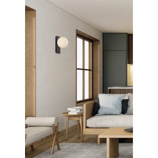 Kin Wall Lamp 16/8169 Textured Black/Opal, LED 8W 2700K 370lm, CRI90 CL.I, Integrated LED