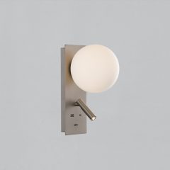   Kin Wall Lamp 16/8169 Nickel Mat/Opal, LED 8W 2700K 370lm + 3W 2700K 285lm, CRI90 CL.I, Integrated LED, With USB, USB-C, Adjustable