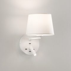   Stilo Wall Lamp 16/8202 Textured White, LED 3W 3000K 285lm + LED E27 15W, CRI90 CL.I, MULTI-PACK, Two switches, With USB, USB-C