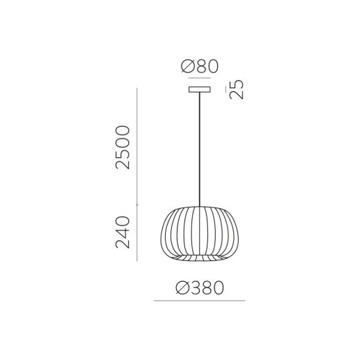 Mirta Pendant lamp 3055/38 Stone, Kit Text. White, LED E27 15W, CL.I, MULTI-PACK