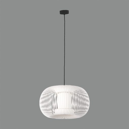 Mirta Pendant lamp 3055/38 White, Kit Text. Black, LED E27 15W, CL.I, MULTI-PACK