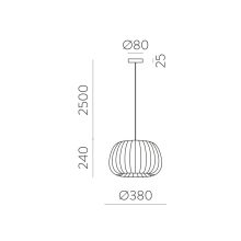 Mirta Pendant lamp 3055/38 Stone, Kit Text. Black, LED E27 15W, CL.I, MULTI-PACK
