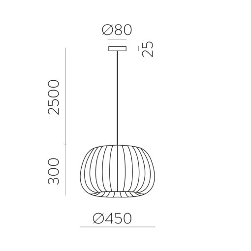 Mirta Pendant lamp 3055/45 Stone, Kit Text. Black, LED E27 15W, CL.I, MULTI-PACK
