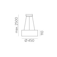 Dilga Pendant lamp 3450/45 Textured White, LED 27W 2100lm, CRI90 CL.I, Integrated LED, Kelvin 2700K-3000K Slide Switch, Casambi, ON-DEMAND **