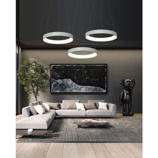 Dilga Pendant lamp 3450/45 Textured White, LED 27W 2100lm, CRI90 CL.I, Integrated LED, Kelvin 2700K-3000K Slide Switch