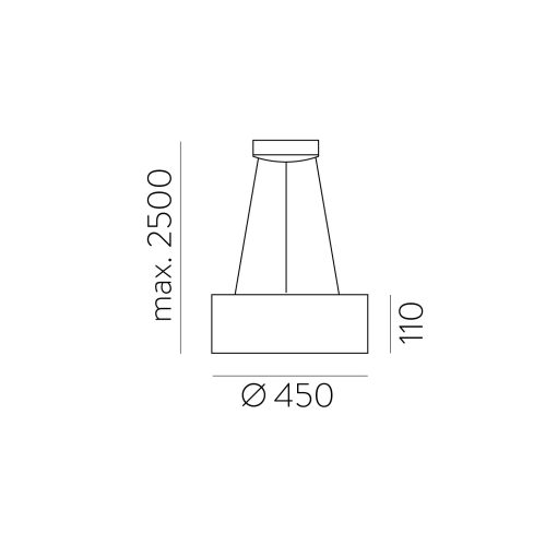 Dilga Pendant lamp 3450/45 Textured Black, LED 27W 2100lm, CRI90 CL.I, Integrated LED, Kelvin 2700K-3000K Slide Switch