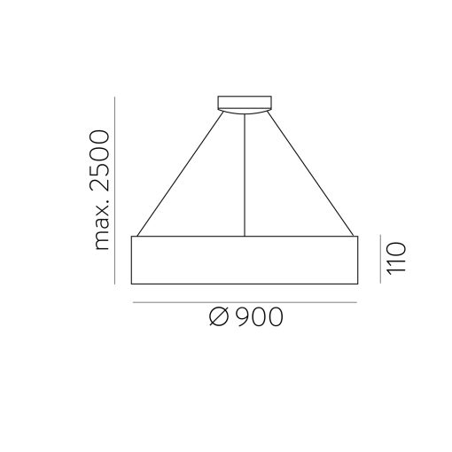 Dilga Pendant lamp 3450/90 Textured Black, LED 126W 9800lm, CRI90 CL.I, Integrated LED, Kelvin 2700K-3000K Slide Switch
