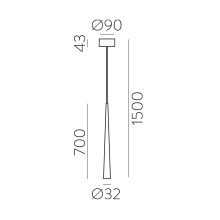 Bendis Pendant lamp 3562 Black, LED 5W 3000K 600lm, CRI90 CL.II, Integrated LED
