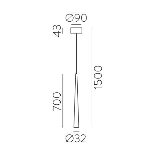 Bendis Pendant lamp 3562 Black, LED 5W 3000K 600lm, CRI90 CL.II, Integrated LED