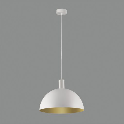 Tiga Pendant lamp 3707/25 Textured White/Tech Gold, LED E27 15W, CL.I, MULTI-PACK