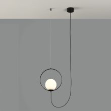 Halo Pendant lamp 3815/1 Textured Black/Opal, LED 5W 370lm, CRI90 CL.I, Integrated LED, Kelvin 2700K-3000K Slide Switch