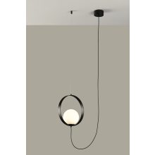 Halo Pendant lamp 3815/1 Textured Black/Opal, LED 5W 370lm, CRI90 CL.I, Integrated LED, Kelvin 2700K-3000K Slide Switch