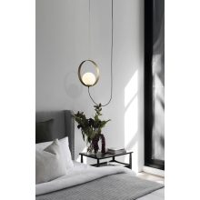 Halo Pendant lamp 3815/1 Tech. Gold/Opal, LED 5W 370lm, CRI90 CL.I, Integrated LED, Kelvin 2700K-3000K Slide Switch