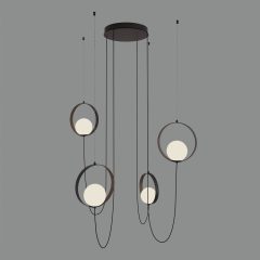   Halo Pendant lamp 3815/4 Textured Black/Opal, LED 4x5W 1480lm, CRI90 CL.I, Integrated LED, Kelvin 2700K-3000K Slide Switch