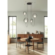 Halo Pendant lamp 3815/4 Textured Black/Opal, LED 4x5W 1480lm, CRI90 CL.I, Integrated LED, Kelvin 2700K-3000K Slide Switch
