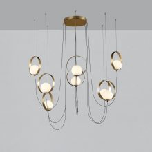 Halo Pendant lamp 3815/8 Tech. Gold/Opal, LED 8x5W 2960lm, CRI90 CL.I, Integrated LED, Kelvin 2700K-3000K Slide Switch