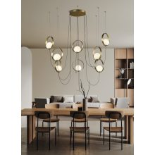 Halo Pendant lamp 3815/8 Tech. Gold/Opal, LED 8x5W 2960lm, CRI90 CL.I, Integrated LED, Kelvin 2700K-3000K Slide Switch