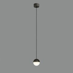   Custo Pendant lamp 3818/1 Textured Black/Opal, LED 5W 370lm, CRI90 CL.I, Integrated LED, Kelvin 2700K-3000K Slide Switch