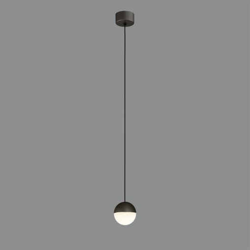 Custo Pendant lamp 3818/1 Textured Black/Opal, LED 5W 370lm, CRI90 CL.I, Integrated LED, Kelvin 2700K-3000K Slide Switch