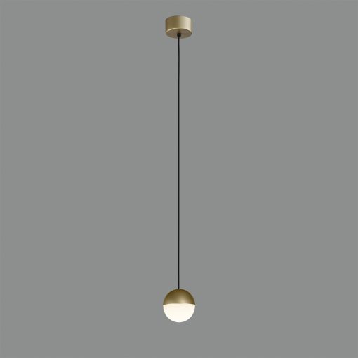 Custo Pendant lamp 3818/1 Tech. Gold/Opal, LED 5W 370lm, CRI90 CL.I, Integrated LED, Kelvin 2700K-3000K Slide Switch