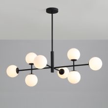 Doris Pendant lamp 3820/95 Opal/Textured Black, LED G9 8x7W, CL.I