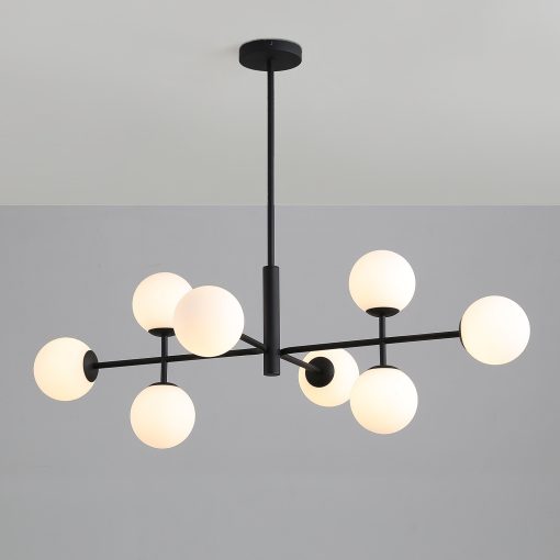 Doris Pendant lamp 3820/95 Opal/Textured Black, LED G9 8x7W, CL.I