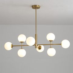   Doris Pendant lamp 3820/95 Antique Gold/Opal, LED G9 8x7W, CL.I