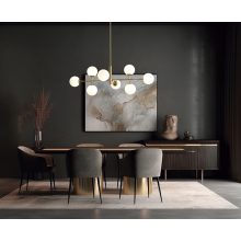 Doris Pendant lamp 3820/95 Antique Gold/Opal, LED G9 8x7W, CL.I