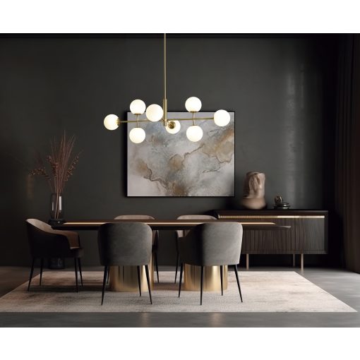 Doris Pendant lamp 3820/95 Antique Gold/Opal, LED G9 8x7W, CL.I