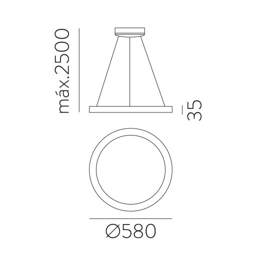 Grace Pendant lamp 3848/58 Textured White, LED 50W 4000K 4250lm, CRI90 CL.I, Integrated LED