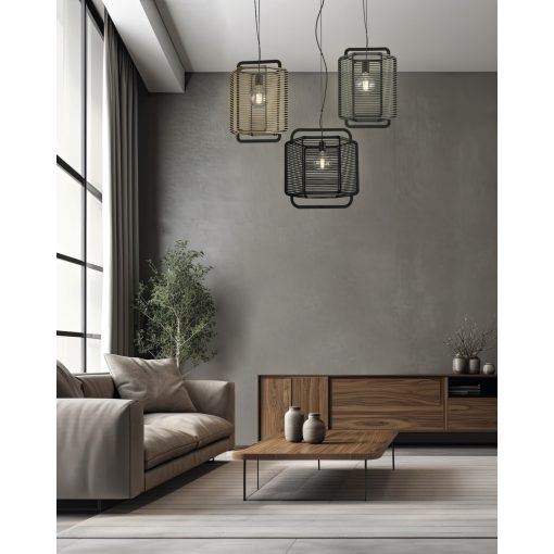 Corda Pendant lamp 3901/35 Textured Black/Alga, LED E27 15W, CL.I