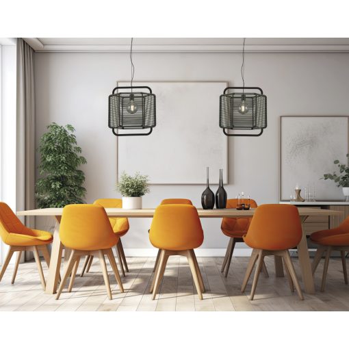 Corda Pendant lamp 3901/50 Textured Black/Alga, LED E27 15W, CL.I
