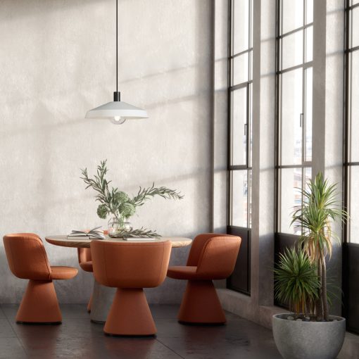 Evelyn Pendant lamp 3906/45 White, Kit Tex. Black, LED E27 15W, CL.I, MULTI-PACK