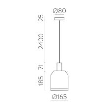 Turkana Pendant lamp 3908/16 Black, Kit Text. White, LED E27 15W, CL.I, MULTI-PACK