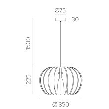 Rosa Del Desierto Pendant lamp 3912/35 Black, LED E27 15W, CL.I