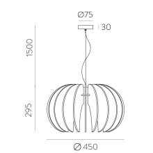 Rosa Del Desierto Pendant lamp 3912/45 Black, LED E27 15W, CL.I