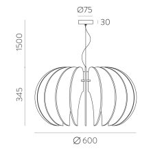 Rosa Del Desierto Pendant lamp 3912/60 Black, LED E27 15W, CL.I