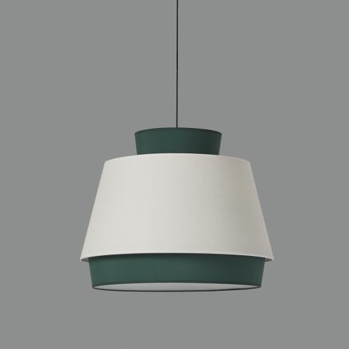 Aspen Pendant lamp 3916/45 Green/Linen, Kit Text. Black, LED E27 15W, CL.I, MULTI-PACK