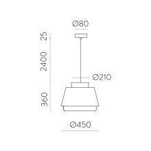Aspen Pendant lamp 3916/45 Green/Linen, Kit Text. Black, LED E27 15W, CL.I, MULTI-PACK
