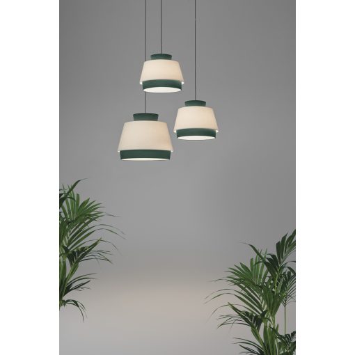 Aspen Pendant lamp 3916/45 Green/Linen, Kit Text. Black, LED E27 15W, CL.I, MULTI-PACK