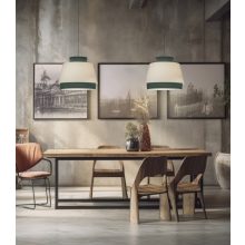 Aspen Pendant lamp 3916/60 Green/Linen, Kit Text. Black, LED E27 15W, CL.I, MULTI-PACK