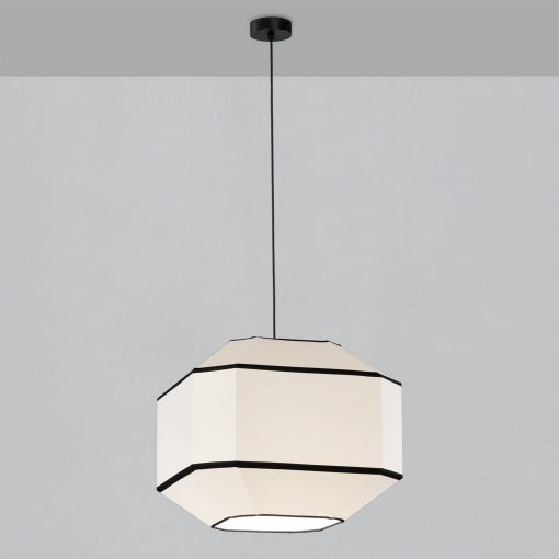 Bauhaus Pendant lamp 3917/45 White/Black, Kit Text. Black, LED E27 15W, CL.I, MULTI-PACK