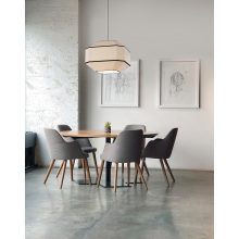 Bauhaus Pendant lamp 3917/45 White/Black, Kit Text. Black, LED E27 15W, CL.I, MULTI-PACK