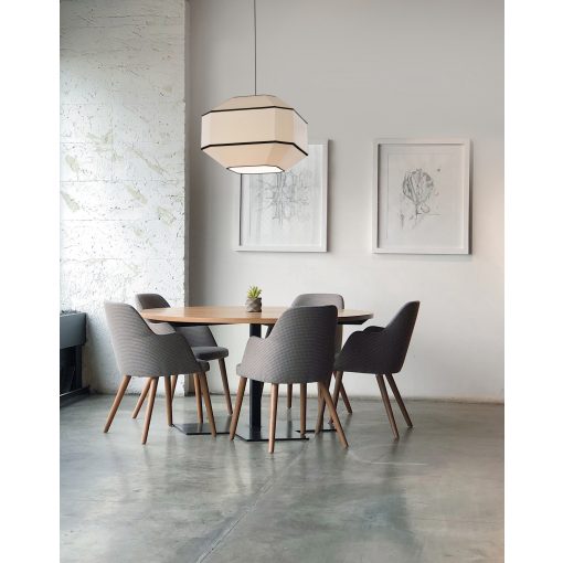 Bauhaus Pendant lamp 3917/45 White/Black, Kit Text. Black, LED E27 15W, CL.I, MULTI-PACK