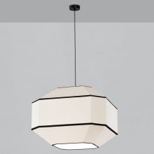 Bauhaus Pendant lamp 3917/60 White/Black, Kit Text. Black, LED E27 15W, CL.I, MULTI-PACK