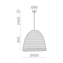 Moyana Pendant lamp 3926/50 Natural Raffia, LED E27 15W, CL.I
